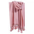 Solid Colour Soft Pom Pom Cashmere Shawl
